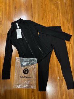 Lululemon Black Activewear Jacket And Leggings Set Women’s Size 8