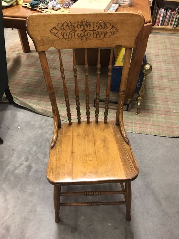Antique oak chair.