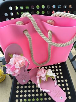 Beach Set Silicone Bag and Flip Flops Totally Washable !!