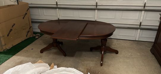 Authentic Spanish-made, hardwood table with middle extension