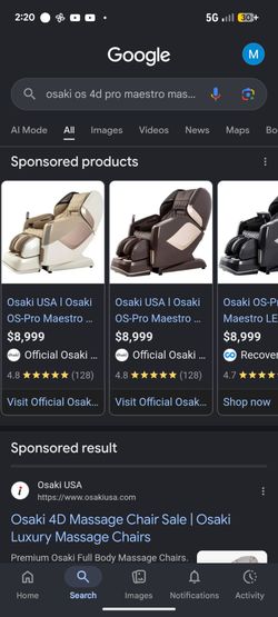 Osaki usa maestro pro 4 massage chair mint