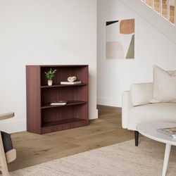 Lorell Mahogany Laminate Bookcase, 36" x 36" x 12"