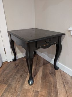 Wood End Table - Black