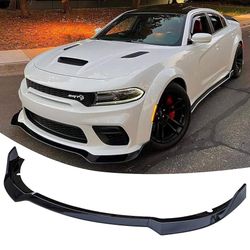 WildWell Front Bumper Lip Splitter for Dodge Charger SRT Hellcat Scat Pack Daytona RT 2015-2024, Front Lip Spoiler, Air Chin Body Kit Without Wide Bod