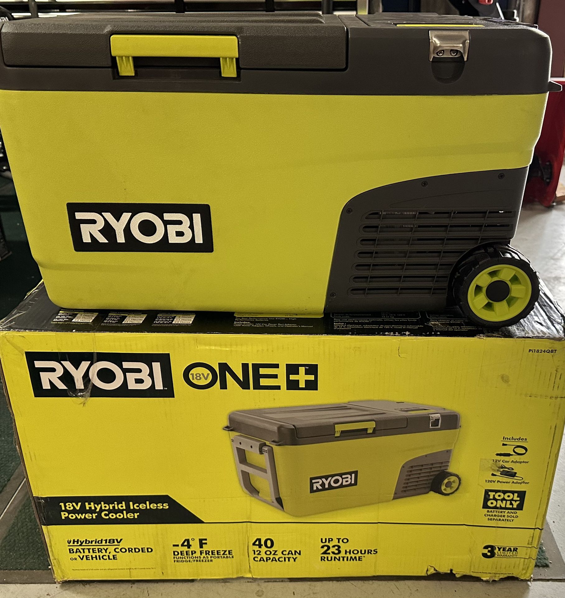 RYOBI ONE+ 18V 24 Qt. Hybrid Battery Powered Iceless Cooler (Tool Only)