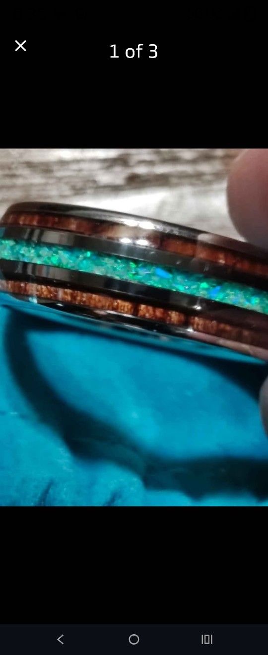 Men's Ring Titanium With Wood Inlays