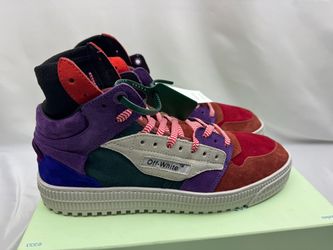 Off-White Mid-Top Multicolor Suede Sneakers