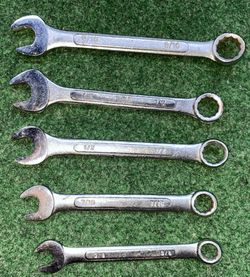 Vintage Drop Forge 5 Piece Wrench Set Variety Sizes 1/2”,9/16”,3/8”,7/16”