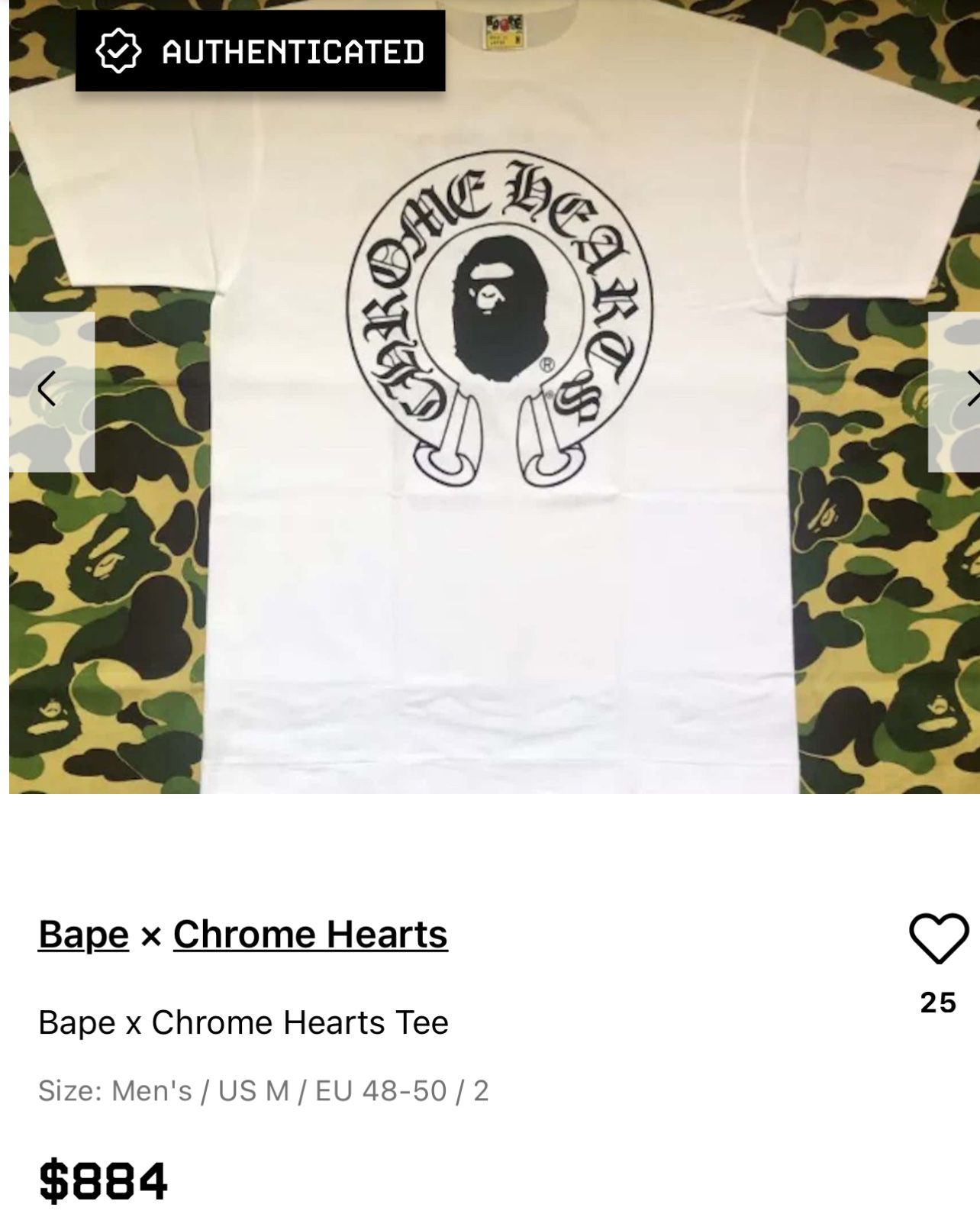 Bape X Chrome hearts 2009 Heavy T shirt