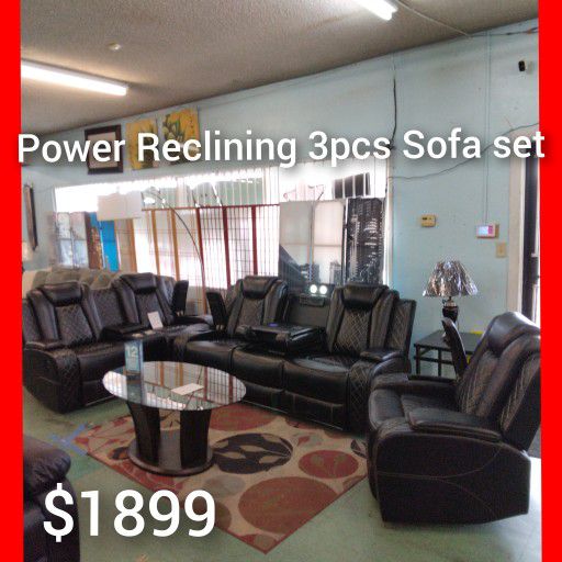 🤓 Power Reclining 3pcs Sofa Set 