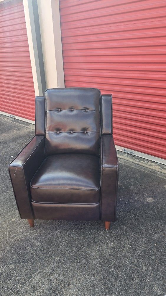 Holloway Mid-Century Leather Recliner 