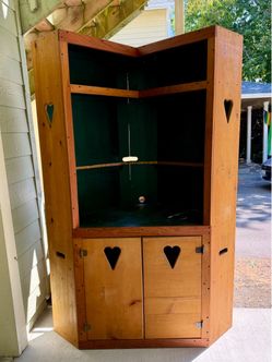 Custom-Built Rustic Corner Cabinet / Entertainment Center