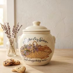 Vintage 1980s Cookie Jar – "Sugar & Spice" (Treasure Craft Style)