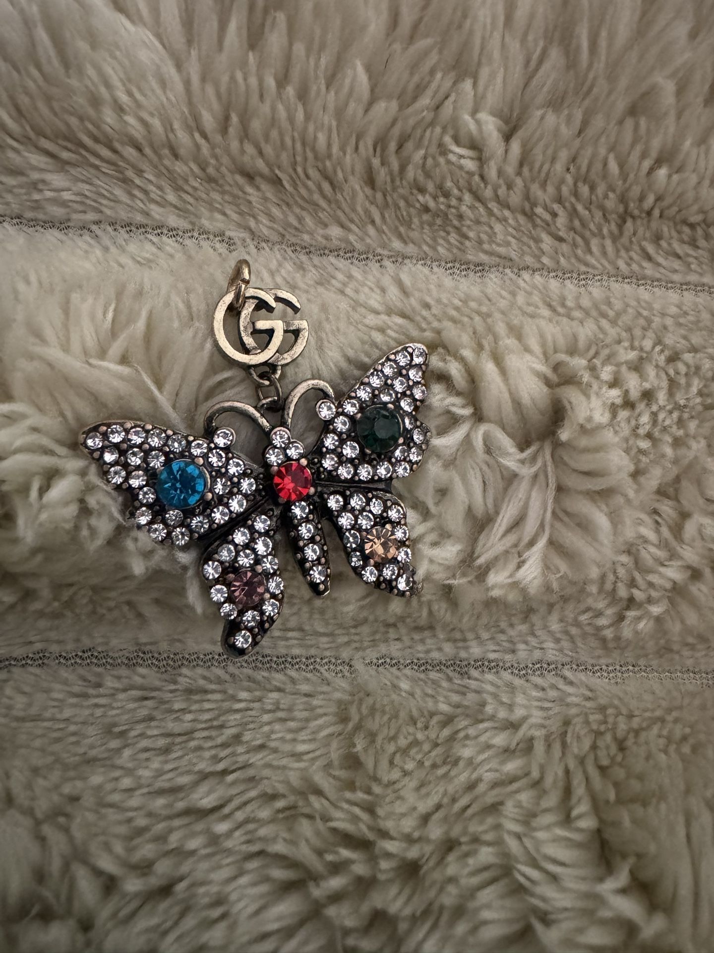 Vintage Gucci Rhinestone Butterfly Zipper Pull