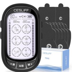 24 Modes 36 Levels Intensity Muscle Stimulator, Rechargeable Electric Pulse Massager TENS Machine for Lower Back Neck Shoulder Pain Relief with 10 Pad