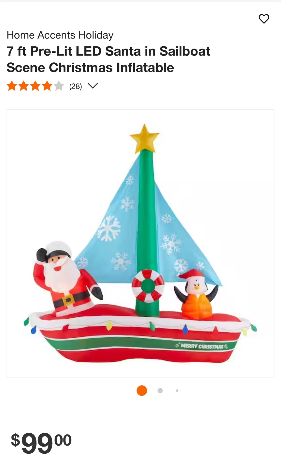 Santa In sailboat Christmas Inflatable