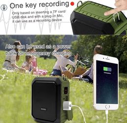 Voice Amplifier with Wireless Headset Mic - 18W 4400mAh Rechargeable Mini Pa System, Bluetooth 4.2, Waterproof IPX5 Portable Speaker for Teacher, Outd