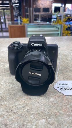 Canon EOS M50 mark ll 24.1 mp mirrorless camera w/15-45mm 2 batteries and charger. 70520019