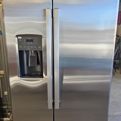 25.3 cu. ft. Side by Side Refrigerator in Fingerprint Resistant Stainless Steel, Standard Depth