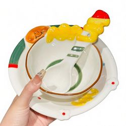 Cute Baby Plate Bowl And Spoon