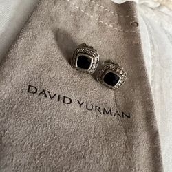 David Yurman Diamond Black Onyx Earrings 