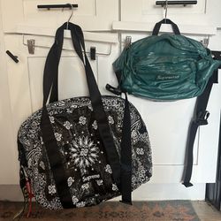 two Supreme bags ( fanny pack and tote) 