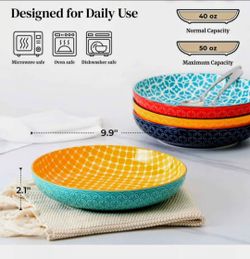 Moroccan style print large serving bowls 4 pieces