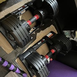 Set Of 2 Core Fitness Adjustable Dumbbells - 5-50lbs Each