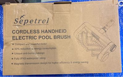 Electric Pool Brush Head, Cordless Motorized Pool Scrubber for Inground & Above Ground Pools, IPX8 Waterproof Shaftless Magnetic Drive Roller Brush fo