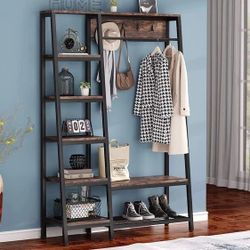 New Freestanding Closet Organizer, Hall Trees with Shoes Bench