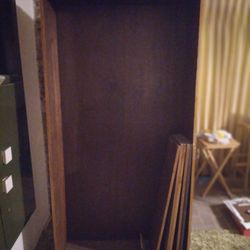 Real Dark Wood 6ft Tall With Adjustable Shelves. 