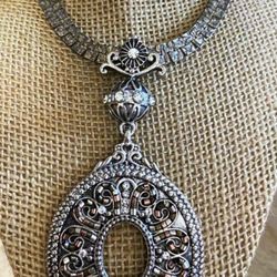 Juego Collar Cadena Stainless Dije Piedras Joyería Antigua 