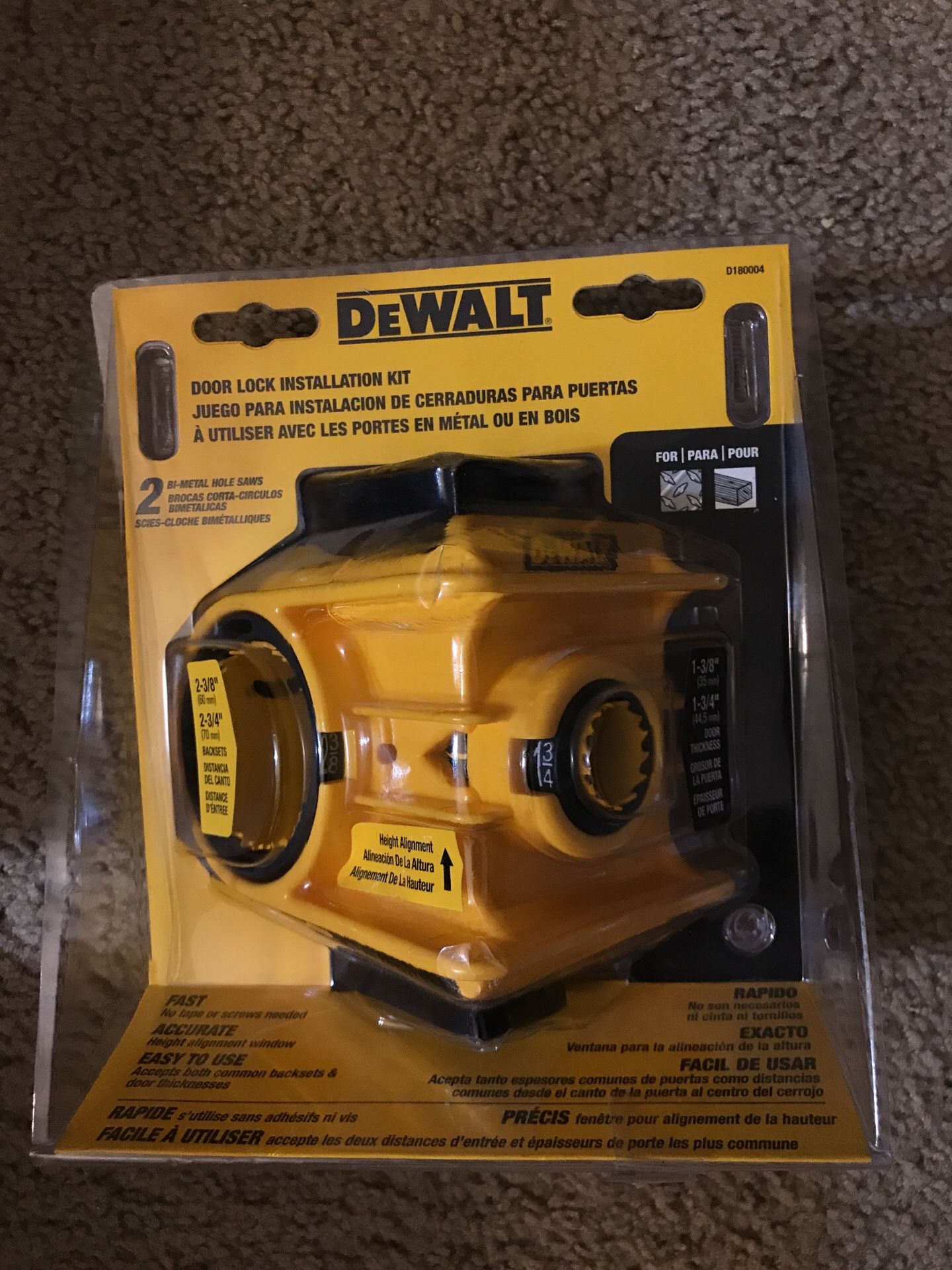 Dewalt door lock installation kit