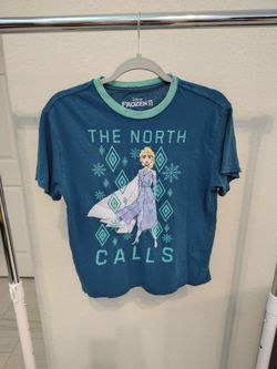Blue Disney Frozen II shirt for women girls teen, size S