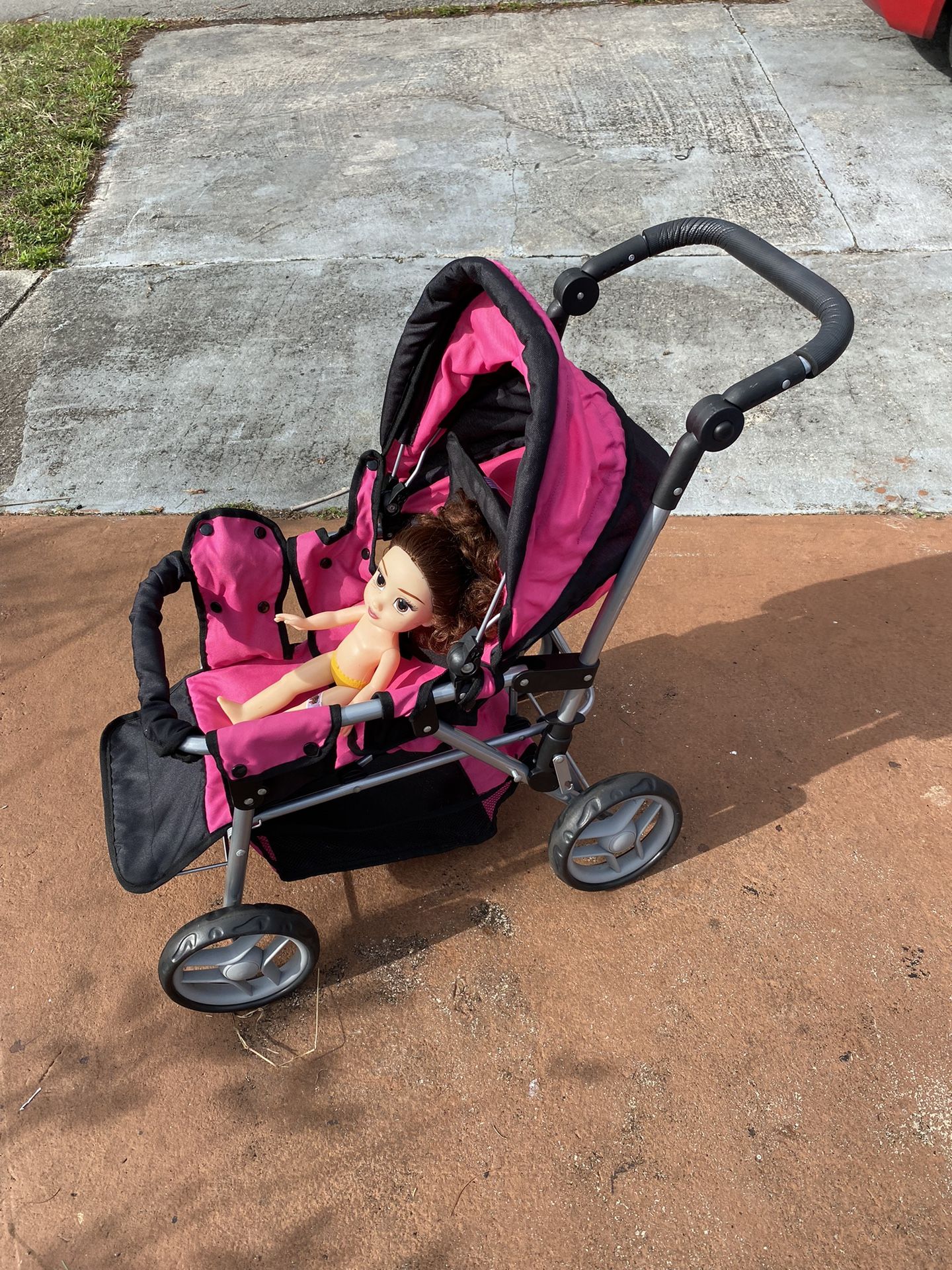Mommy & Me Doll Stroller Foldable Double Back to Back