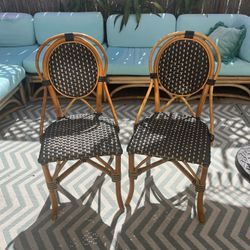 Vintage Rattan Bistro Chairs x 2