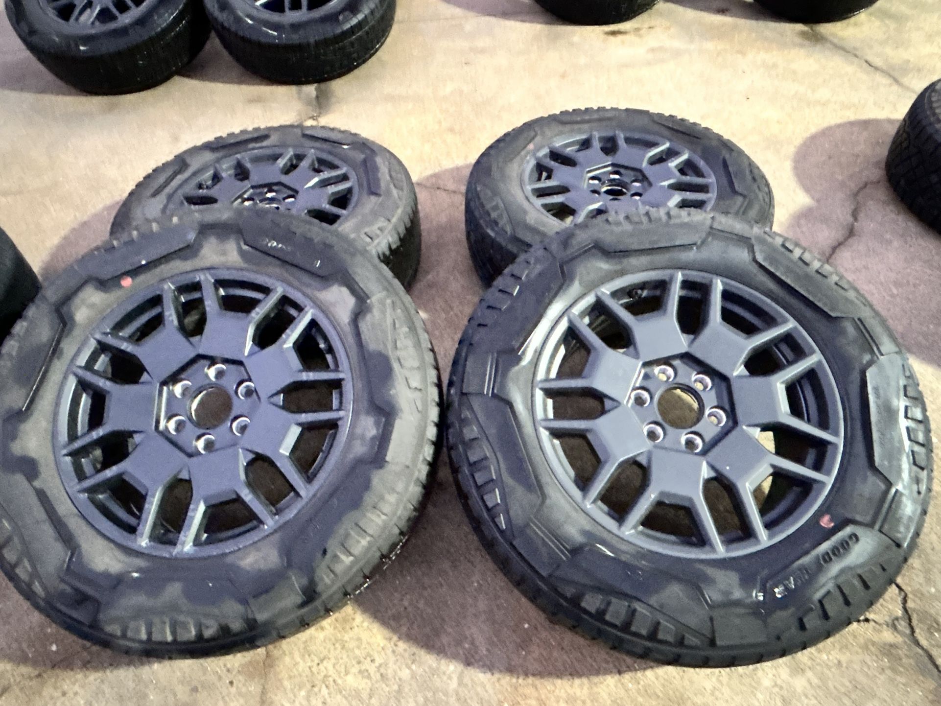 (4) OEM 2024 Tesla Cybertruck Wheels Goodyear All Terrain Tires SENSORS 20%