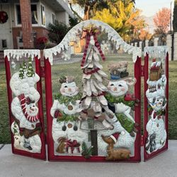 Home Interior Christmas Holiday Fireplace Screen 