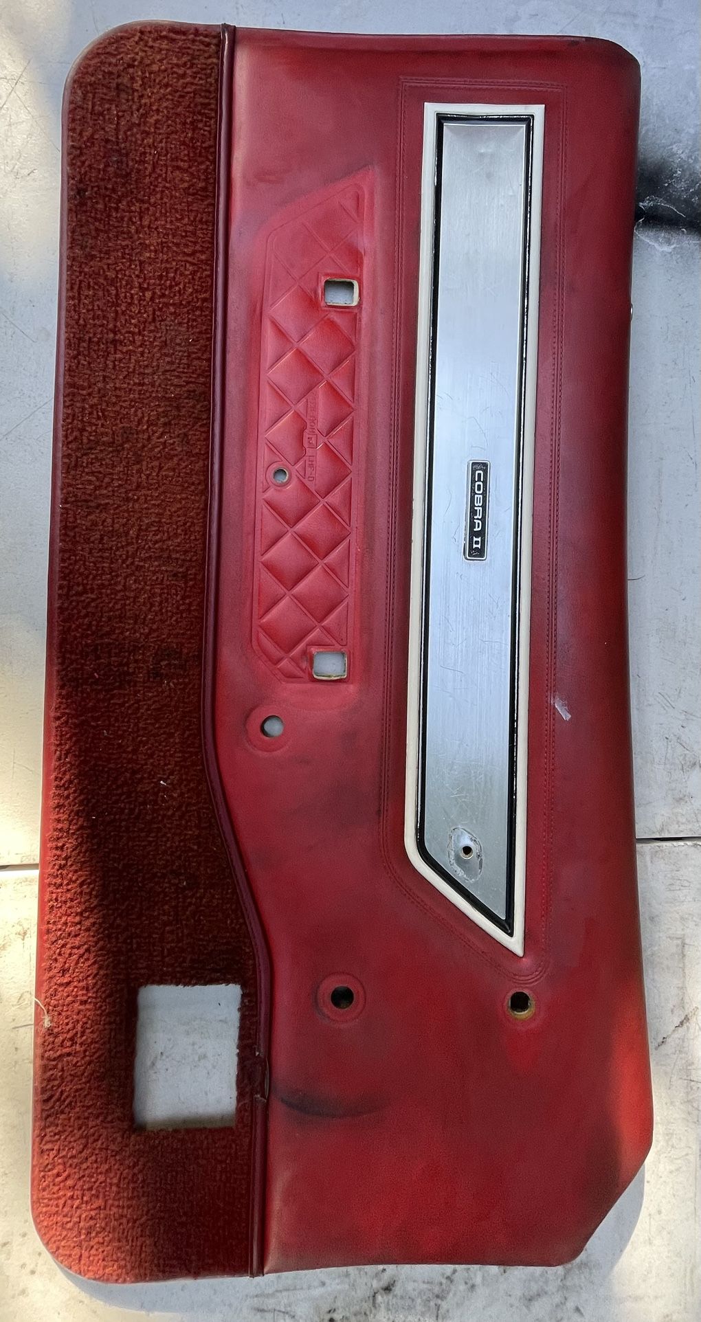 Mustang Ii Door Panel Red 1976 Through 1978
