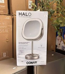 Halo led rechargeable mirror