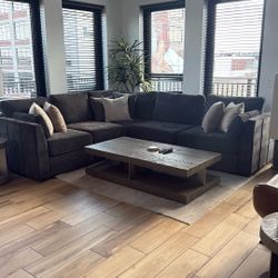 Charcoal grey LOVESAC sectional basically new