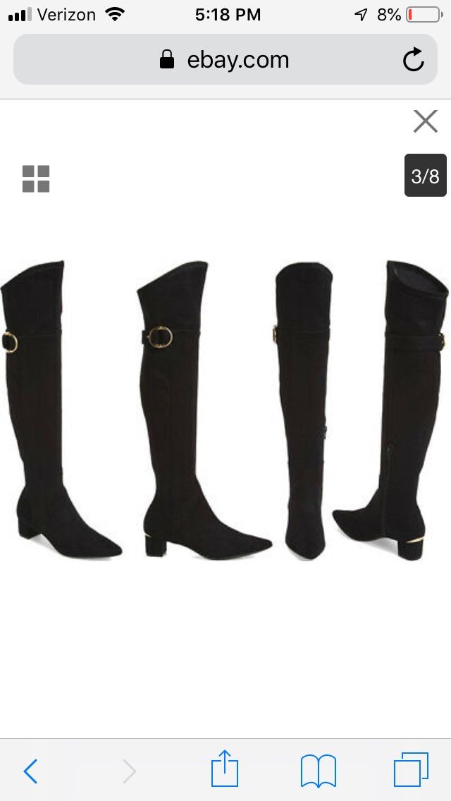 Calvin Klein new black suede thigh high Georgeanna 8