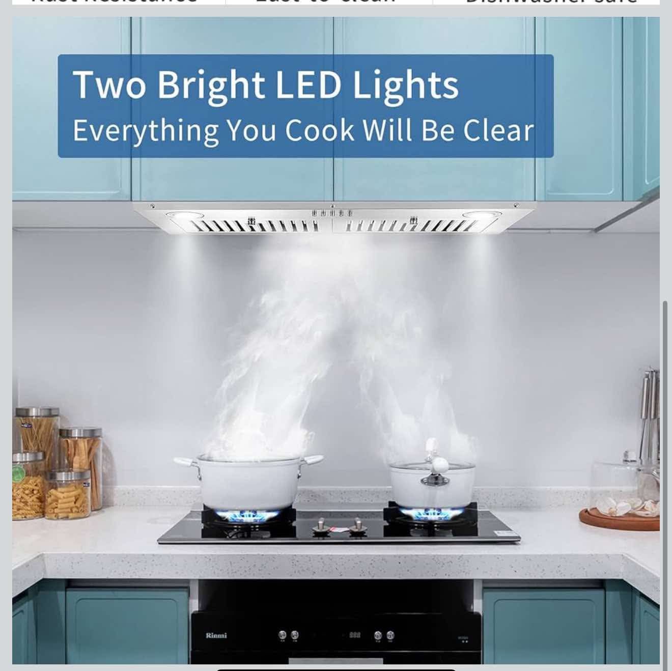 Range Hood Insert 30 inch,Stainless Steel Kitchen Vent Hood 600CFM,O-2