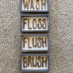 “Wash Floss Flush Brush” Decor