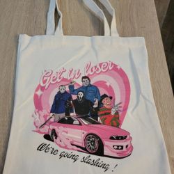 Halloween Horror Characters Tote Or Book Bag Brand New