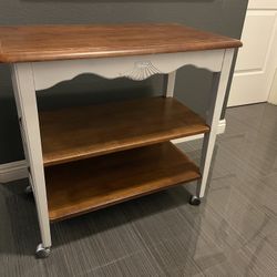 Wood Kitchen Cart On Wheels 