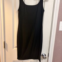 Black Tank Top Styled Form Fitting Dress 