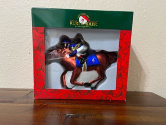 Vintage Kurt Adler Racing Horse Glass Ornament
