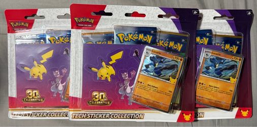 3 Pokemon 30th Anniversary Tech Sticker Collections