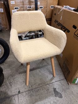 esk Chair No Wheels Vanity Chair Makeup Chair Comfy Accent Chair for Living Dining Room Bedroom Home Office Mid Century Modern Upholstered Armchair So